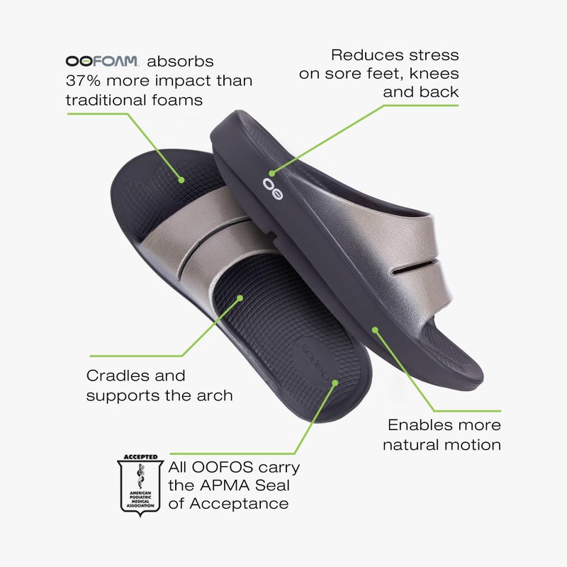 OOFOS OOahh Luxe Recovery Slide, Latte - Womenâ€™s Size 9 - Image 4